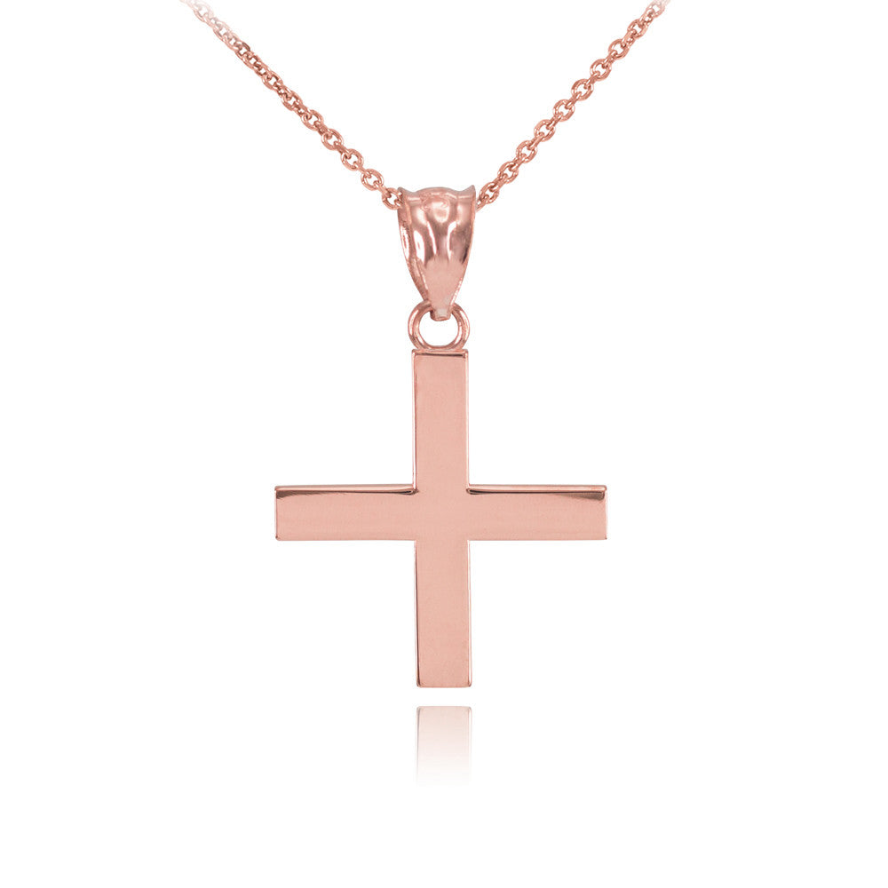 Gold Greek Cross Charm Necklace, view 2