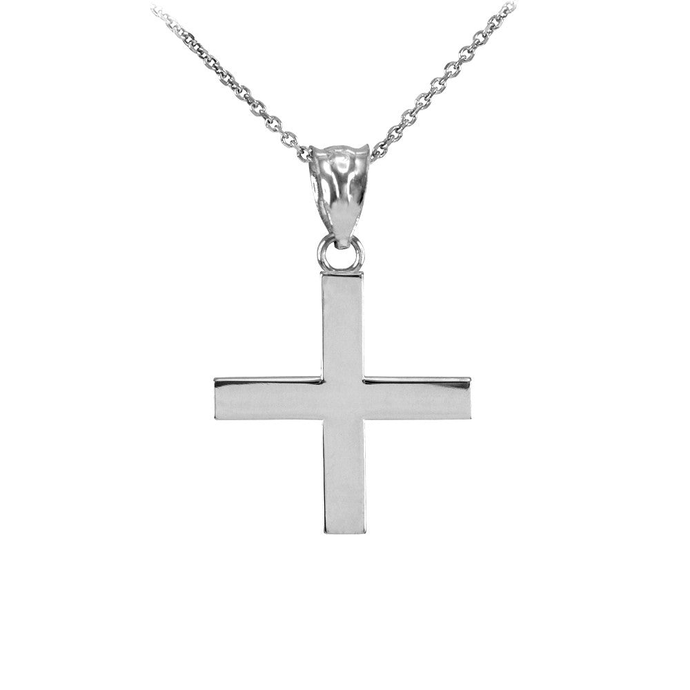 Gold Greek Cross Charm Necklace, view 3