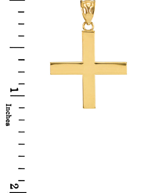 Gold Greek Cross Pendant Necklace, view 3