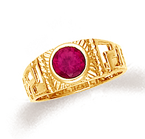 Gold Greek Key CZ Baby Ring