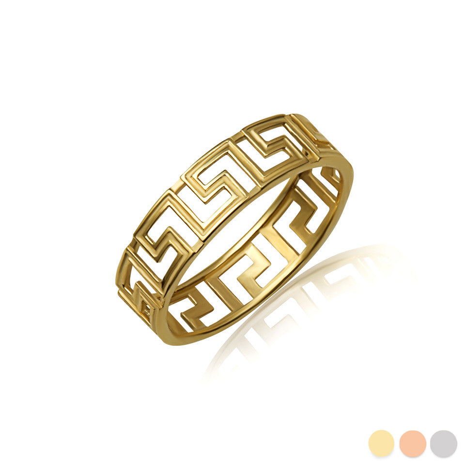 Gold Greek Key Eternity Band Ring