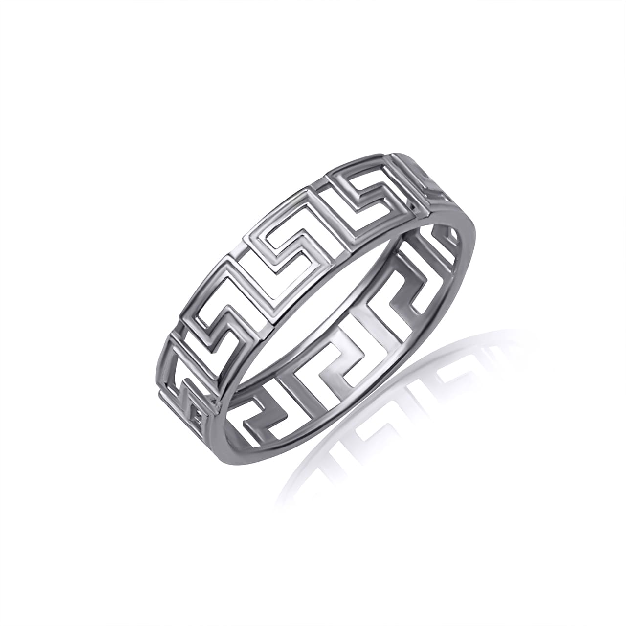 Gold Greek Key Eternity Band Ring, view 3