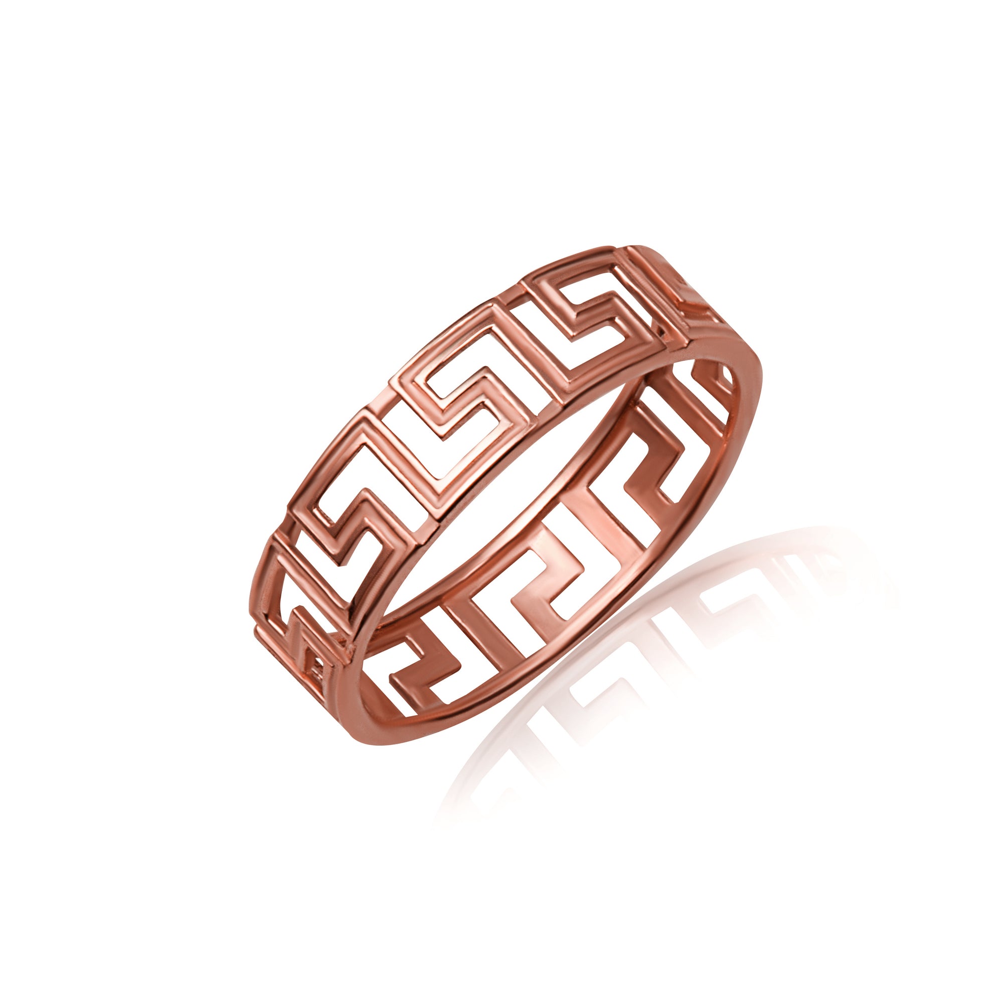 Gold Greek Key Eternity Band Ring, view 4