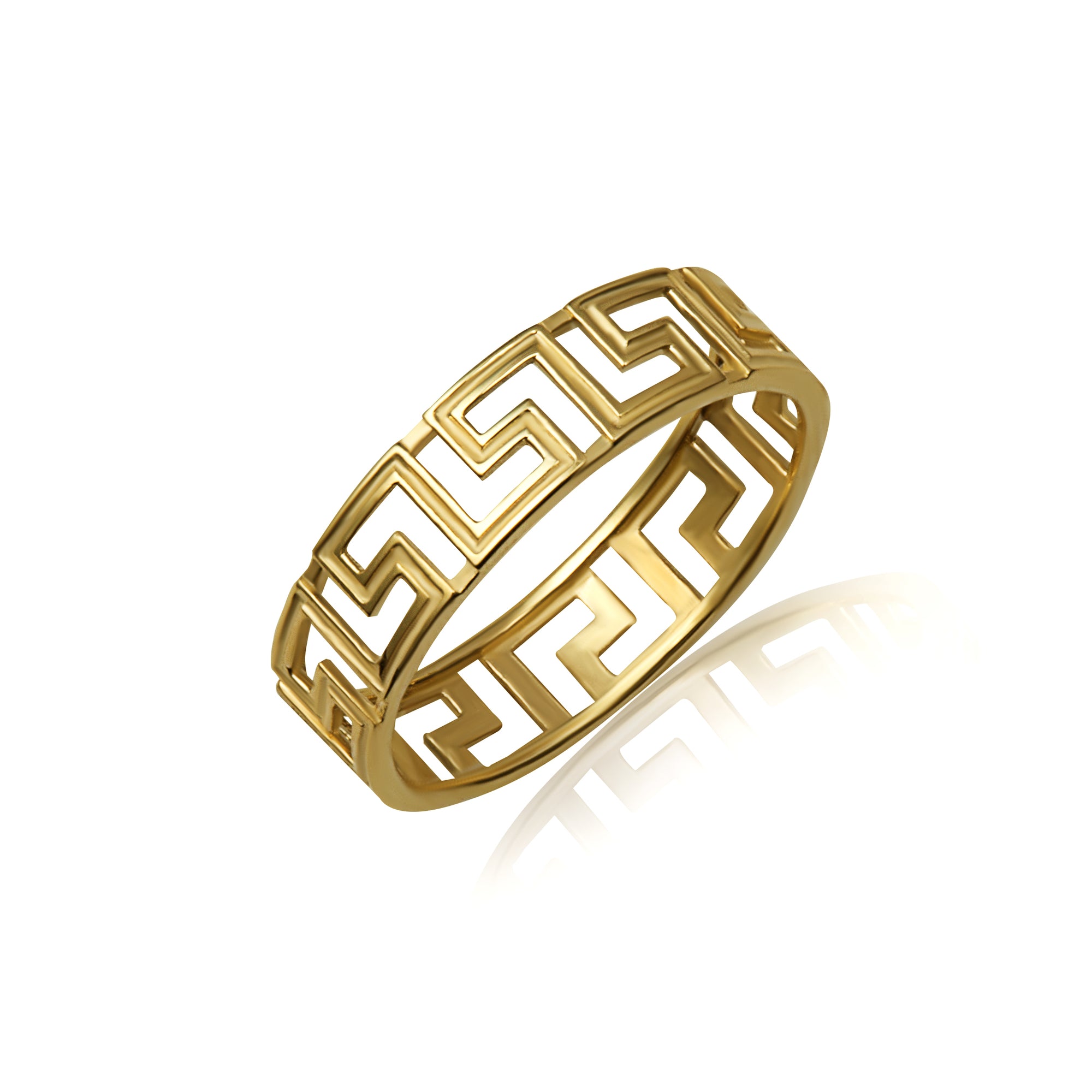 Gold Greek Key Eternity Band Ring, view 5
