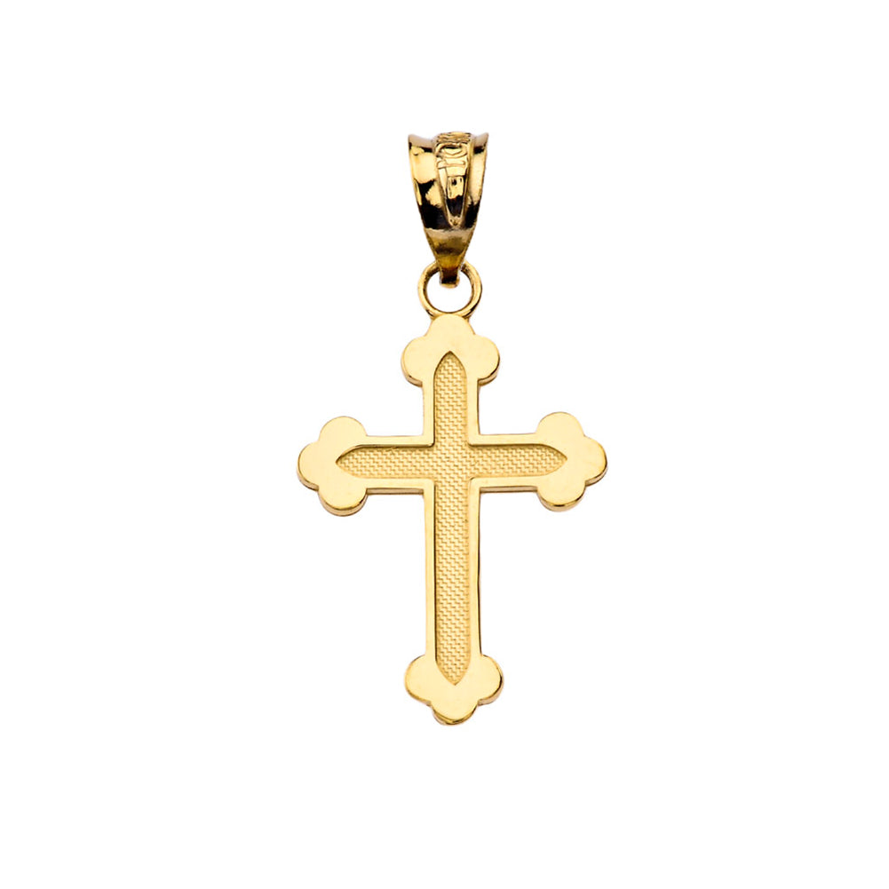 Gold Greek Orthodox Cross Pendant Necklace, view 2