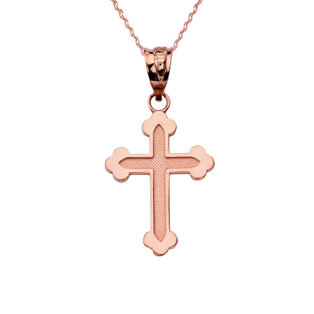 Gold Greek Orthodox Cross Pendant Necklace, view 4