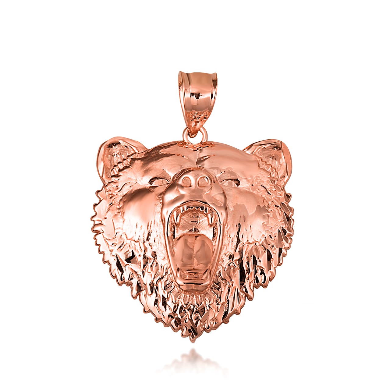 Gold Grizzly Bear Pendant Necklace, view 6