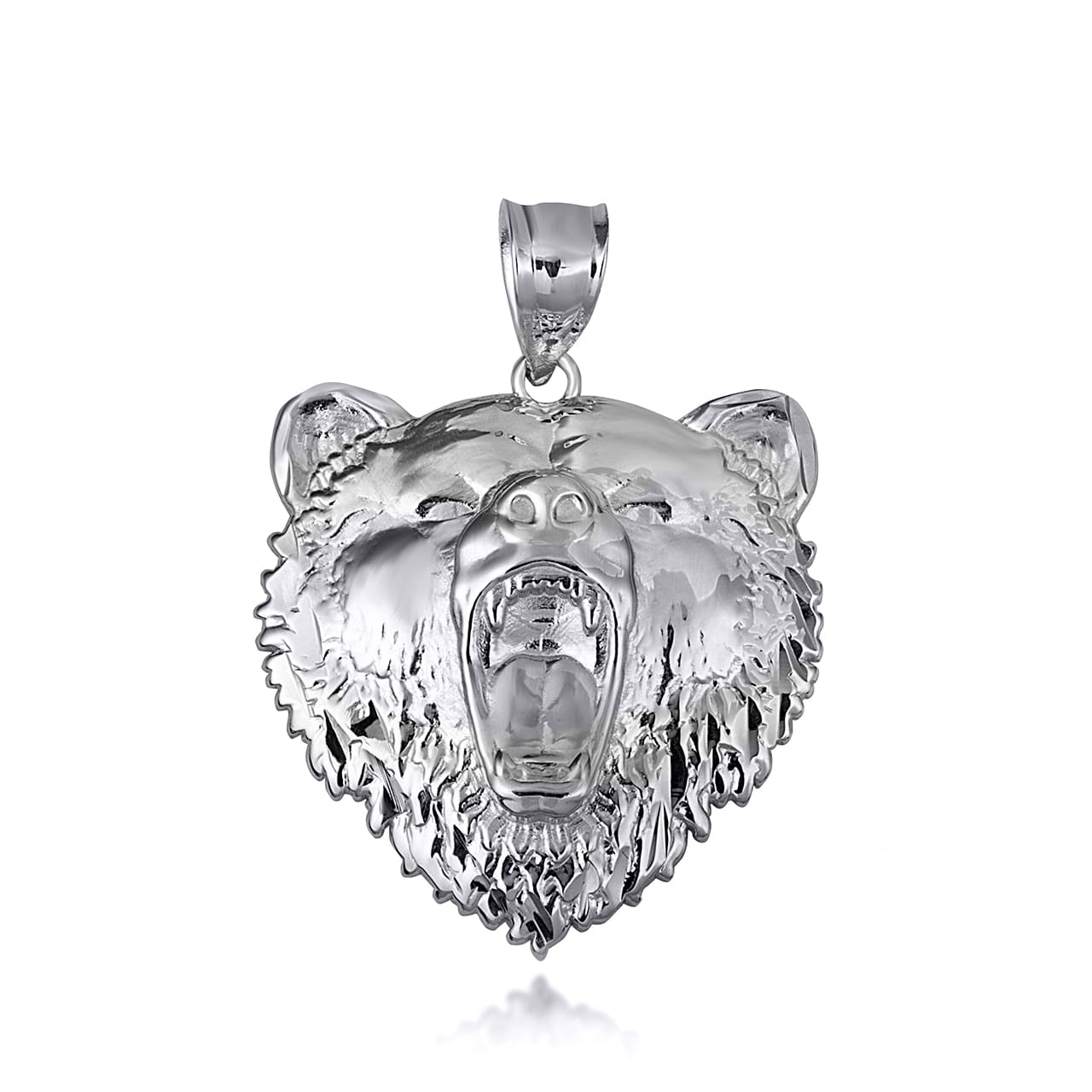 Gold Grizzly Bear Pendant Necklace, view 8