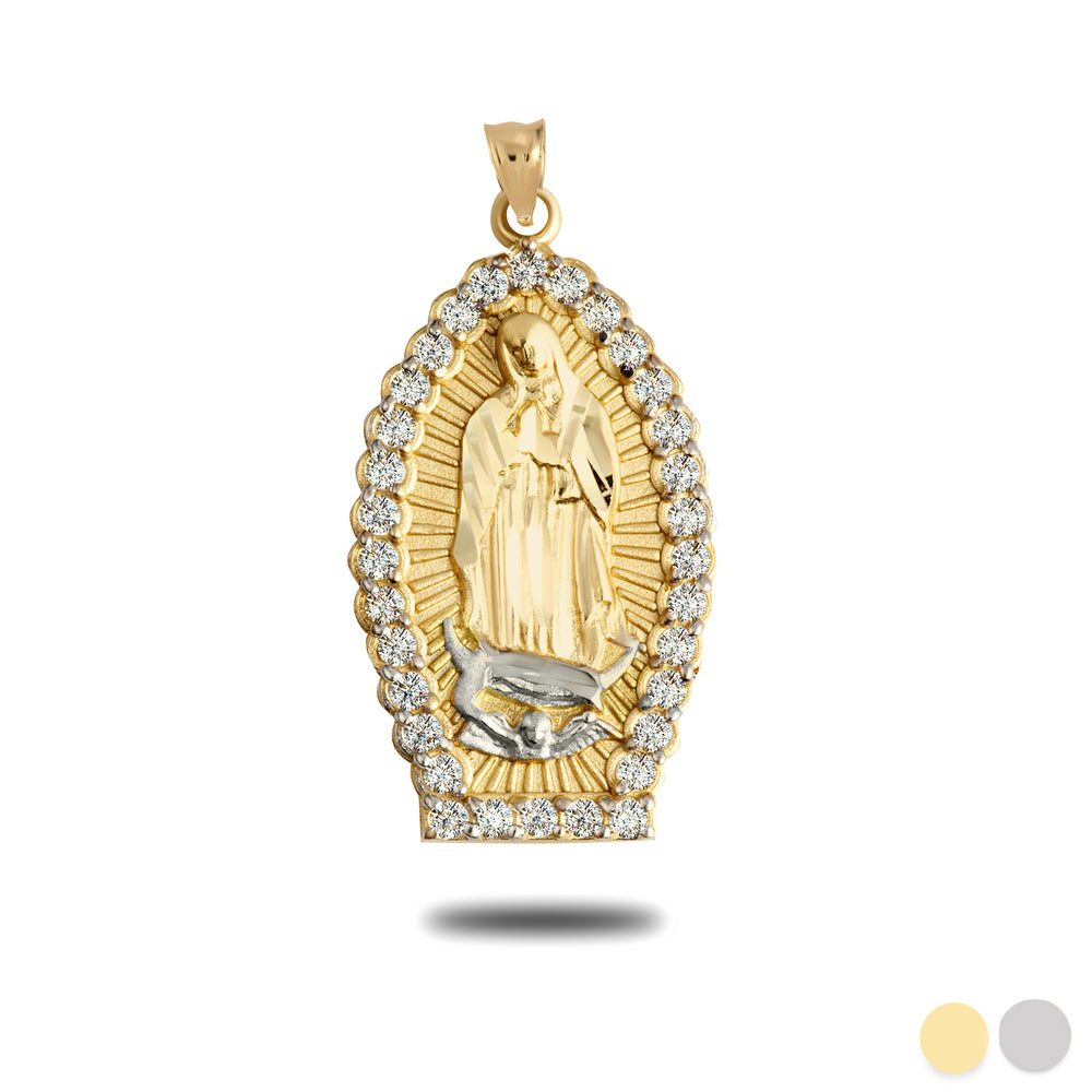 Gold Guadalupe Illuminated CZ Pendant Necklace