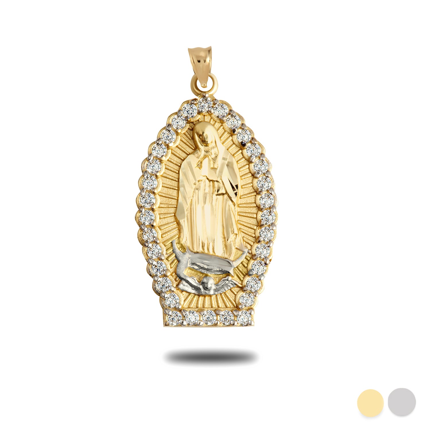 Gold Guadalupe Illuminated CZ Pendant Necklace