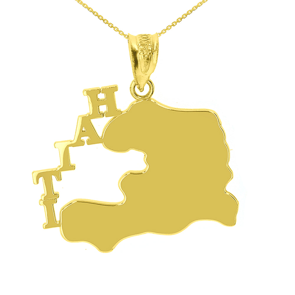 Gold Haiti Country Pendant Necklace