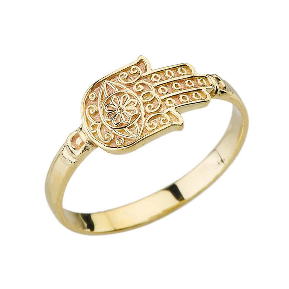 Gold Hamsa Ring, view 4