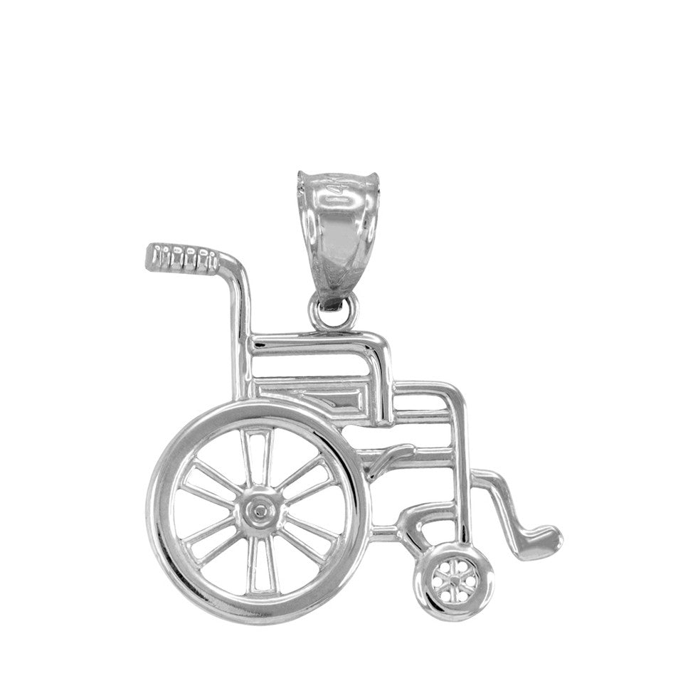 Gold Handicap Disability Awareness Wheelchair Pendant Necklace, view 3