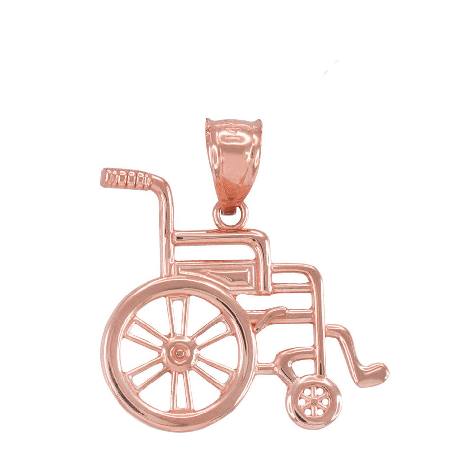 Gold Handicap Disability Awareness Wheelchair Pendant Necklace, view 6