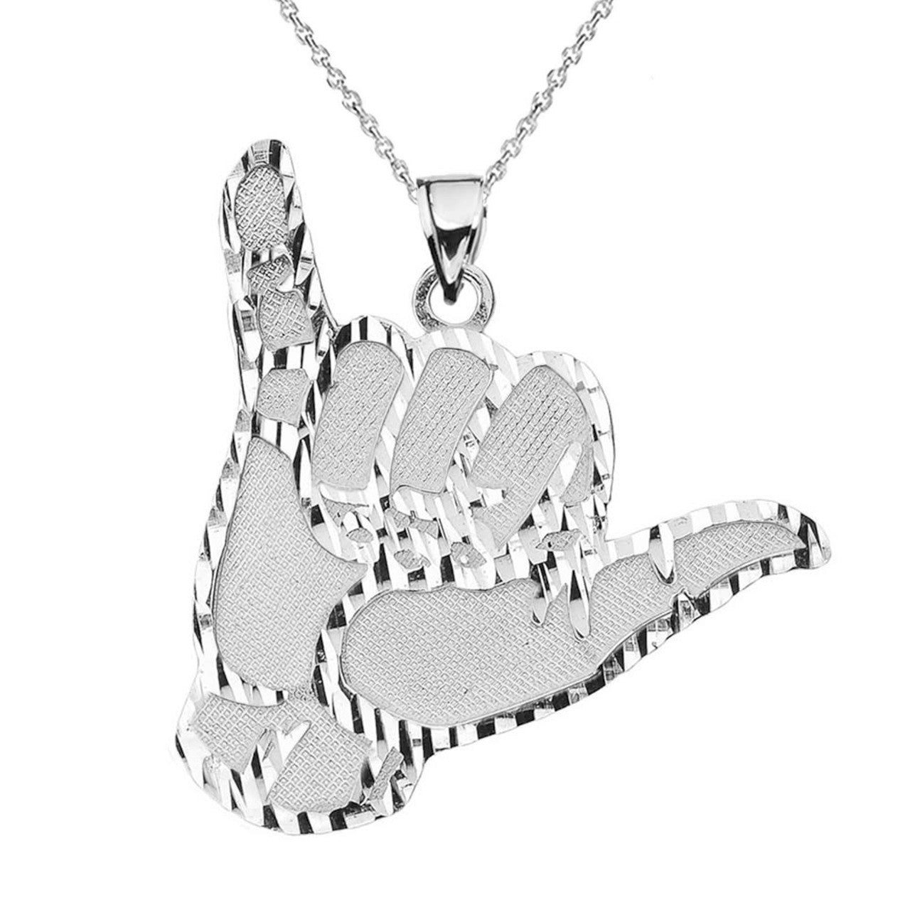 Gold Hang Loose Hand (1.13") Pendant, view 5
