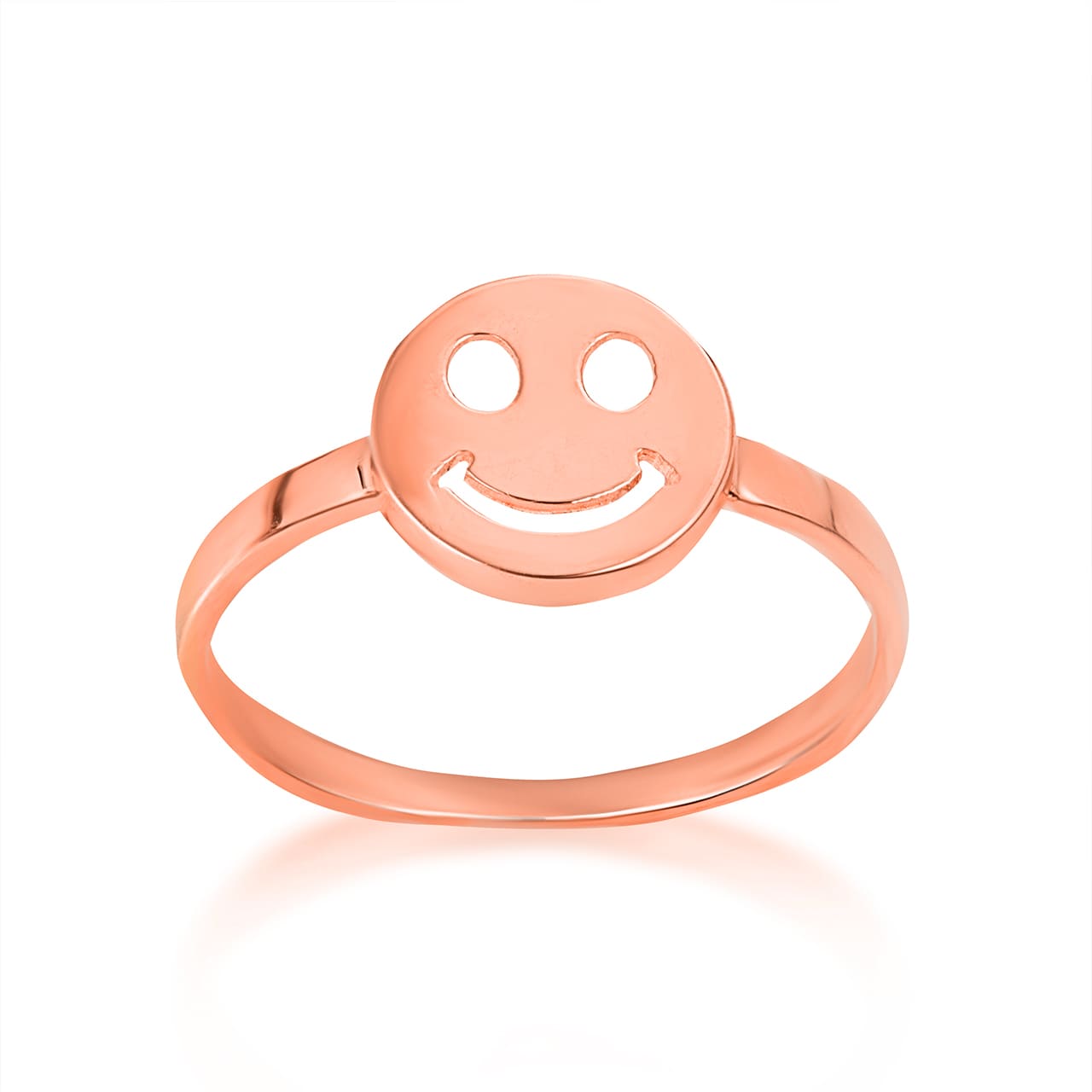 Gold Happy Smiley Face Emoji Ring, view 4