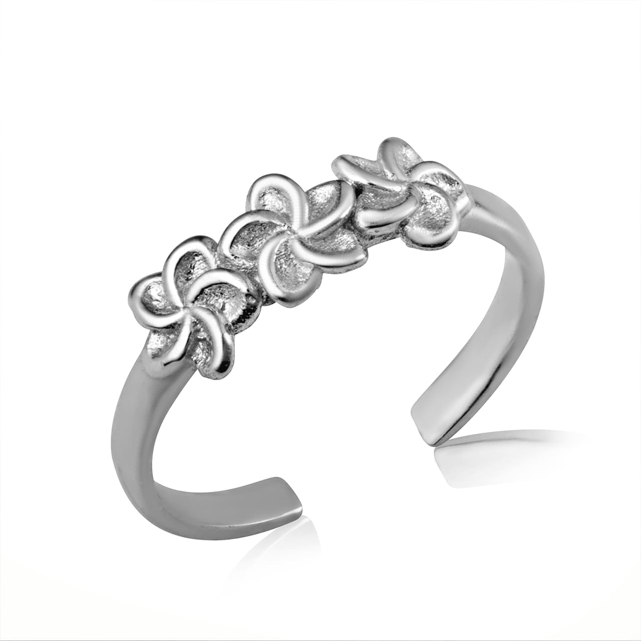 Gold Hawaiian Plumeria Flower Toe Ring, view 4