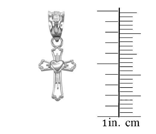 Gold Heart Cross Necklace, view 5
