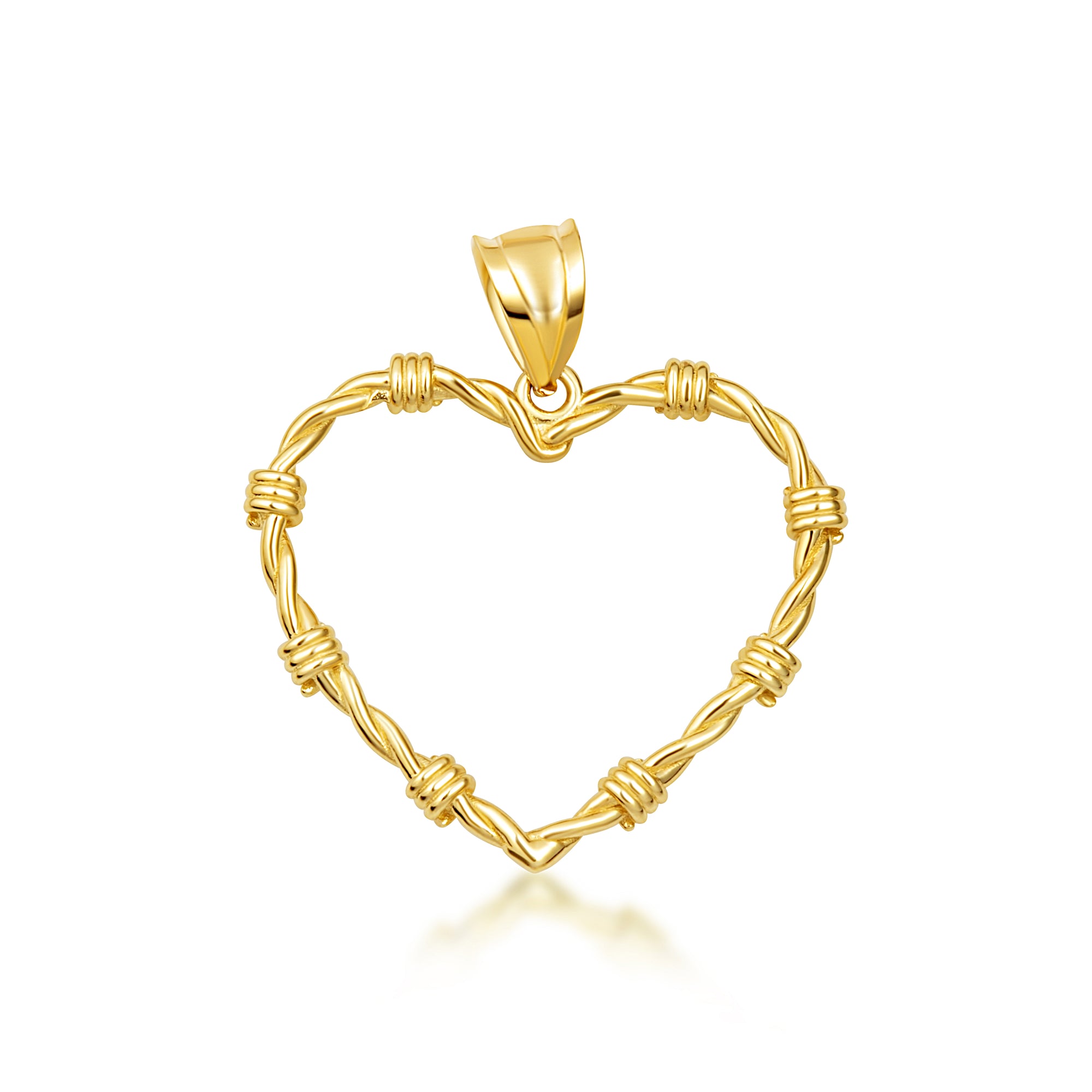 Gold Heart Crown of Thorns Jesus Christ Pendant Necklace XS/S/M/L/XL, view 10