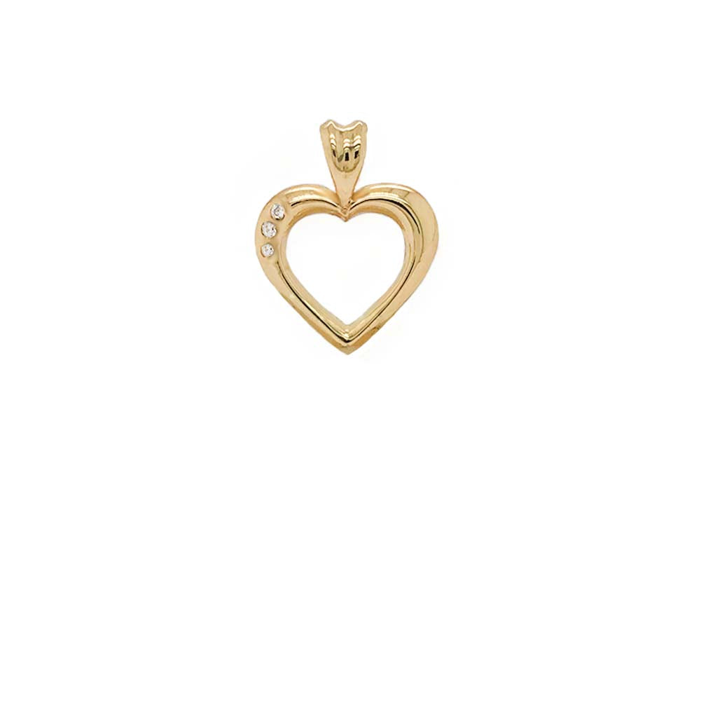 Gold Heart Diamond Pendant Necklace, view 2