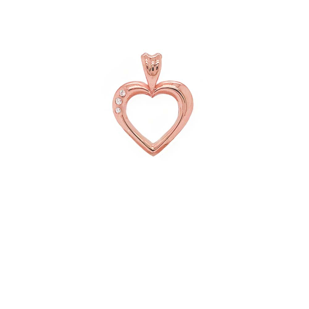 Gold Heart Diamond Pendant Necklace, view 5