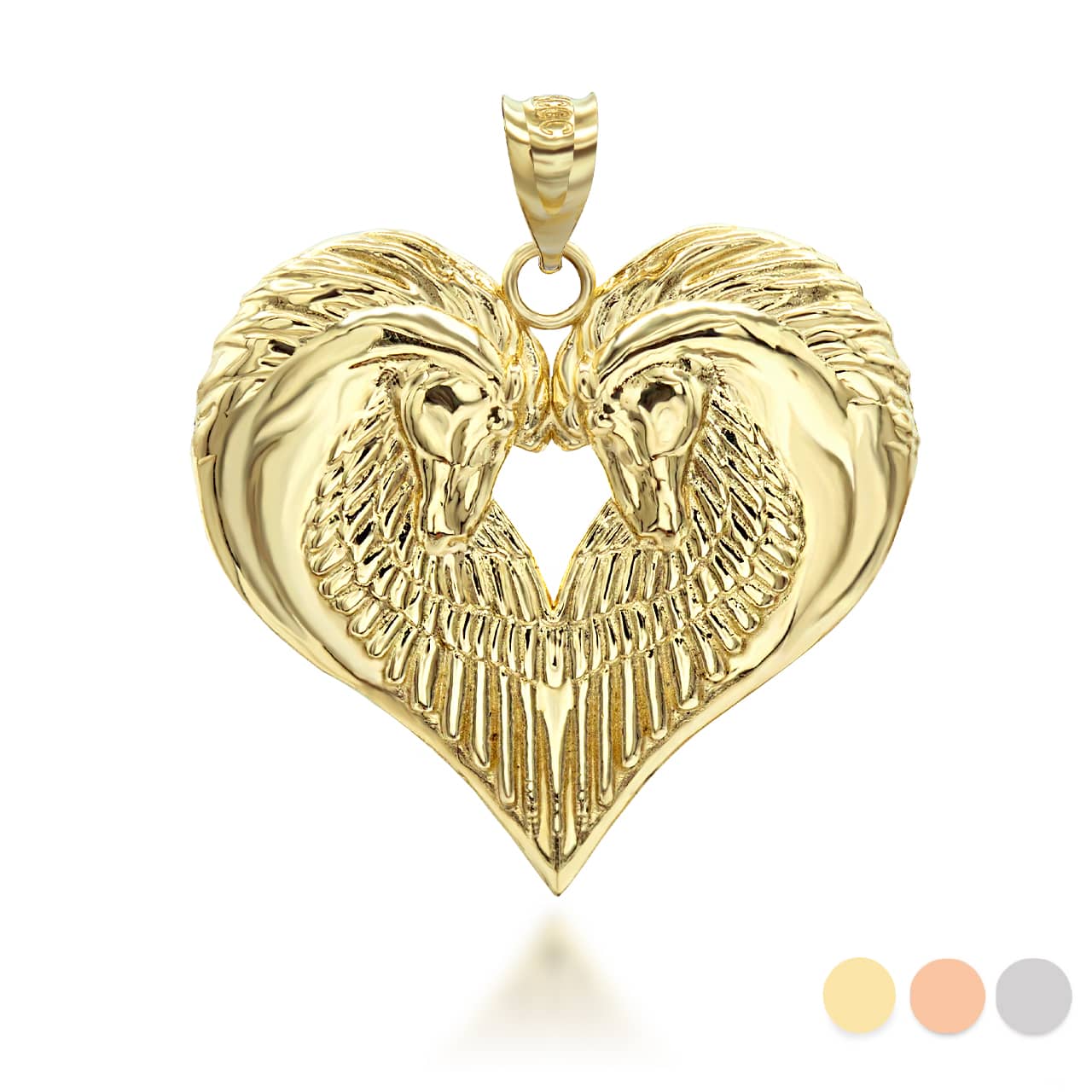 Gold Heart Horse Pendant Necklace