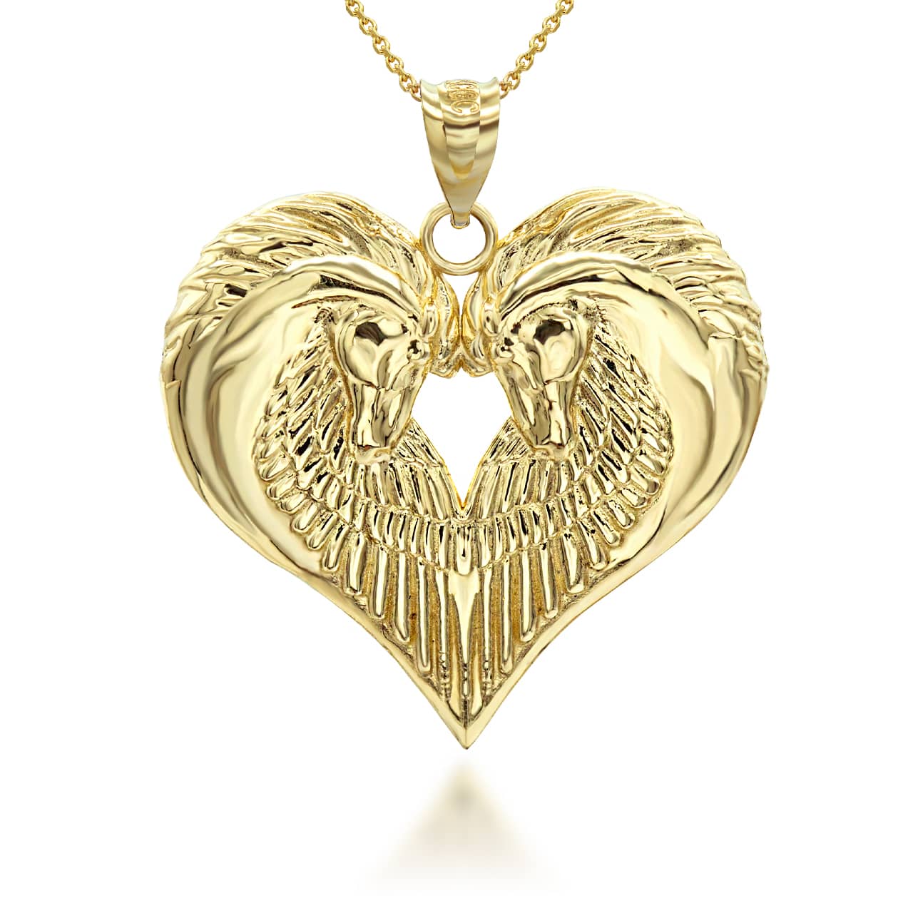 Gold Heart Horse Pendant Necklace, view 3