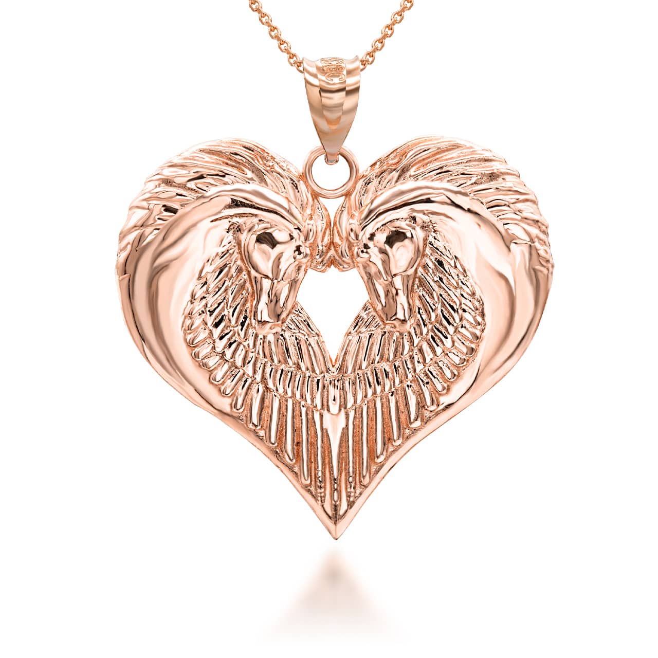Gold Heart Horse Pendant Necklace, view 4