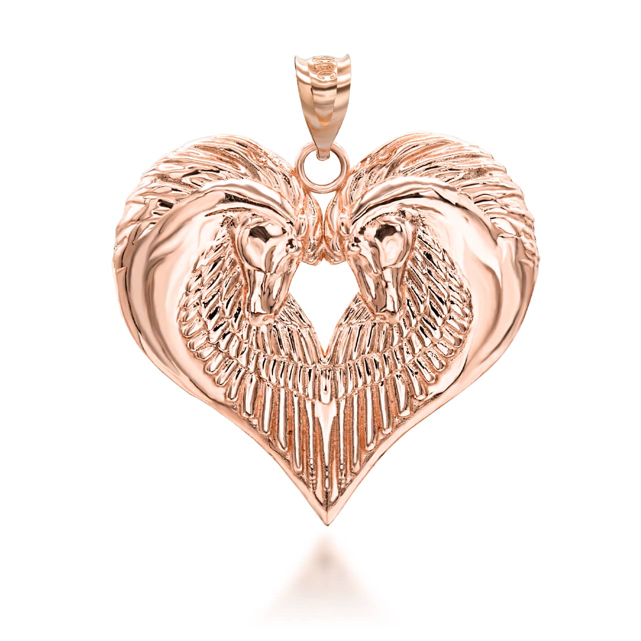 Gold Heart Horse Pendant Necklace, view 5