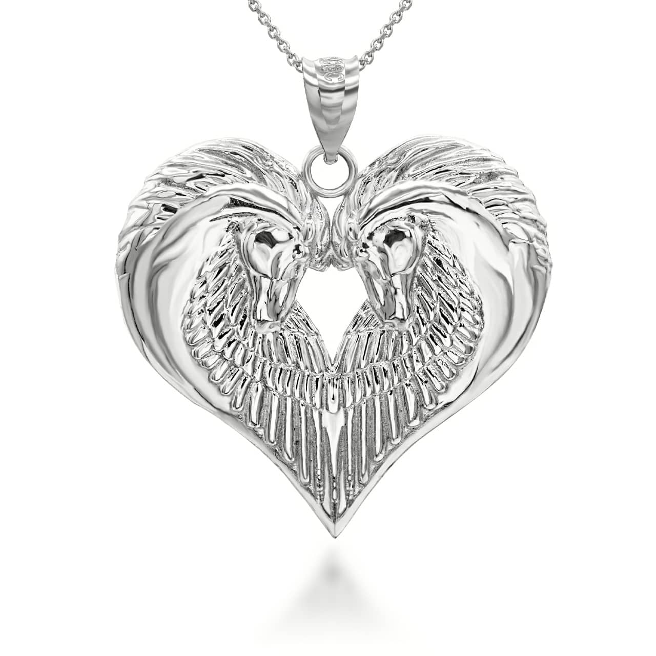 Gold Heart Horse Pendant Necklace, view 6