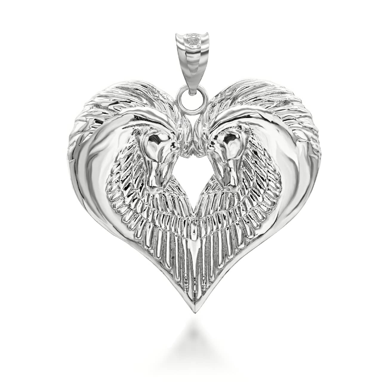 Gold Heart Horse Pendant Necklace, view 7