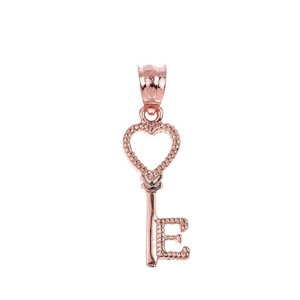 Gold Heart Key Pendant Necklace, view 5