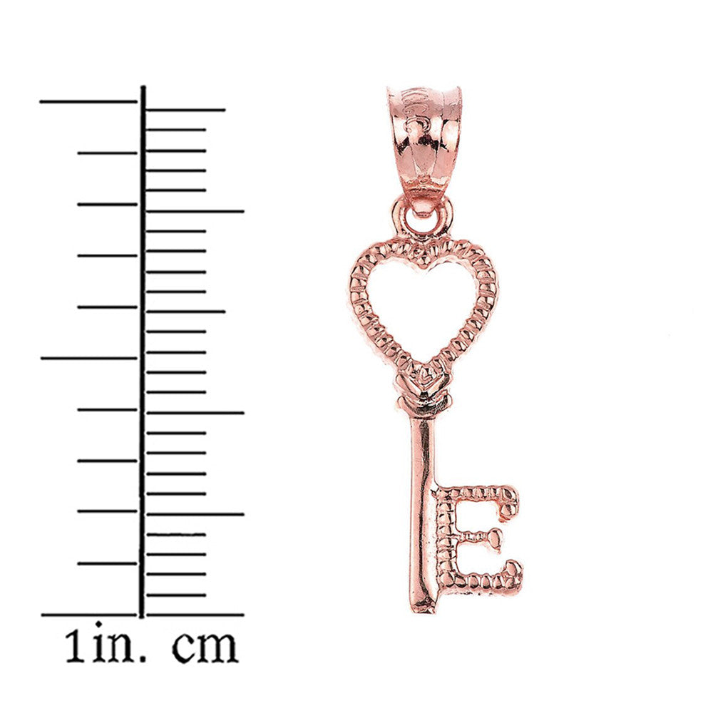 Gold Heart Key Pendant Necklace, view 6