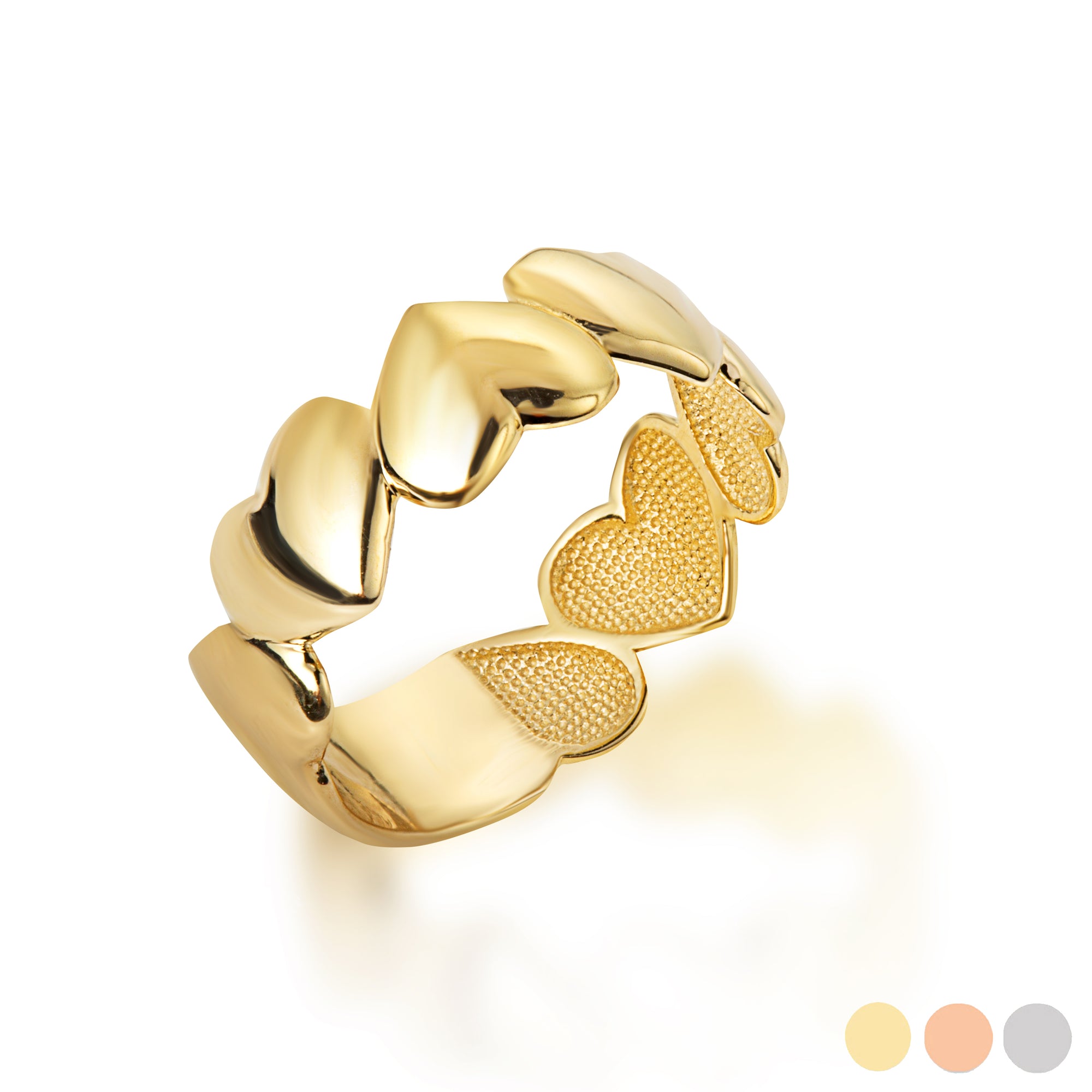 Gold Heart Love Band Ring