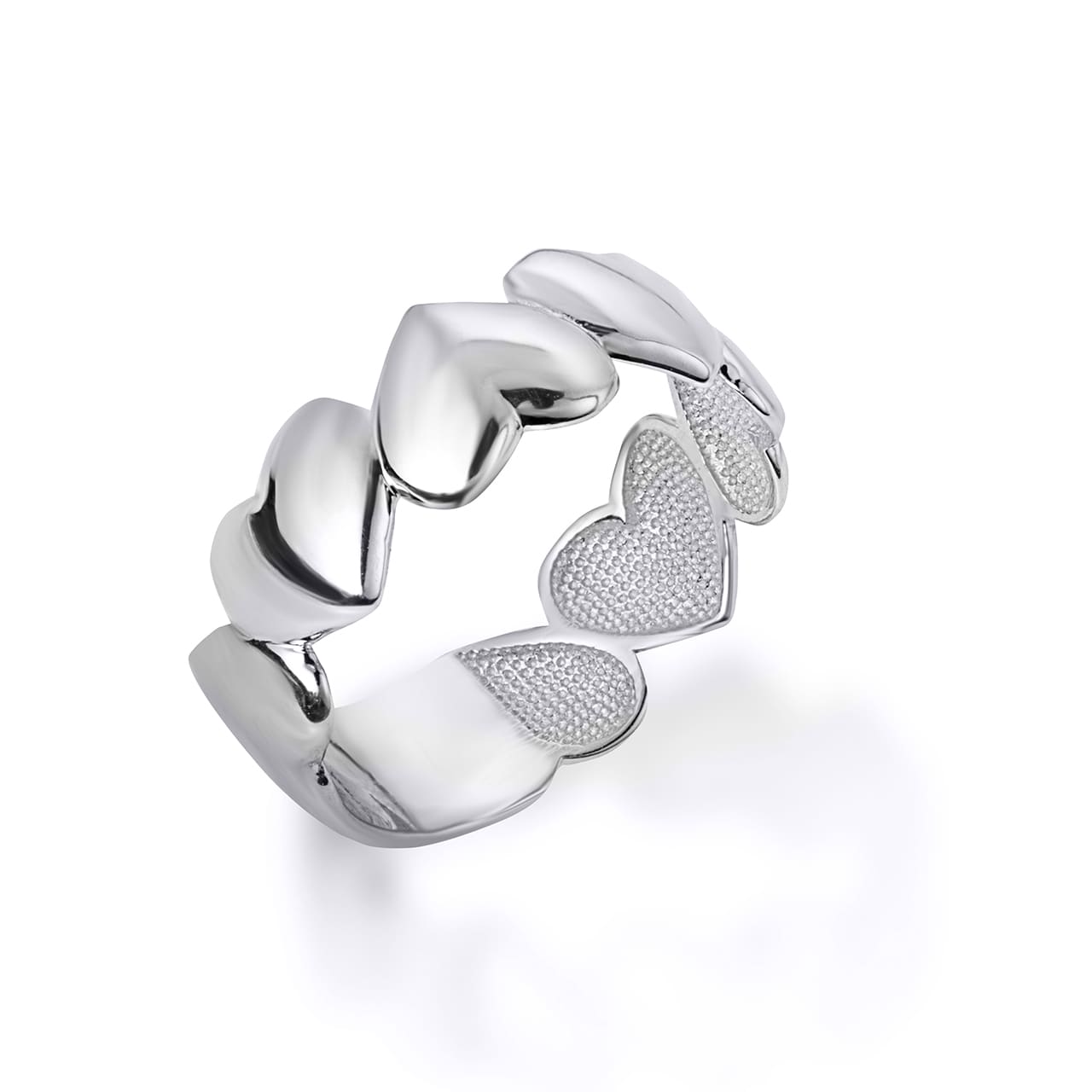 Gold Heart Love Band Ring, view 3