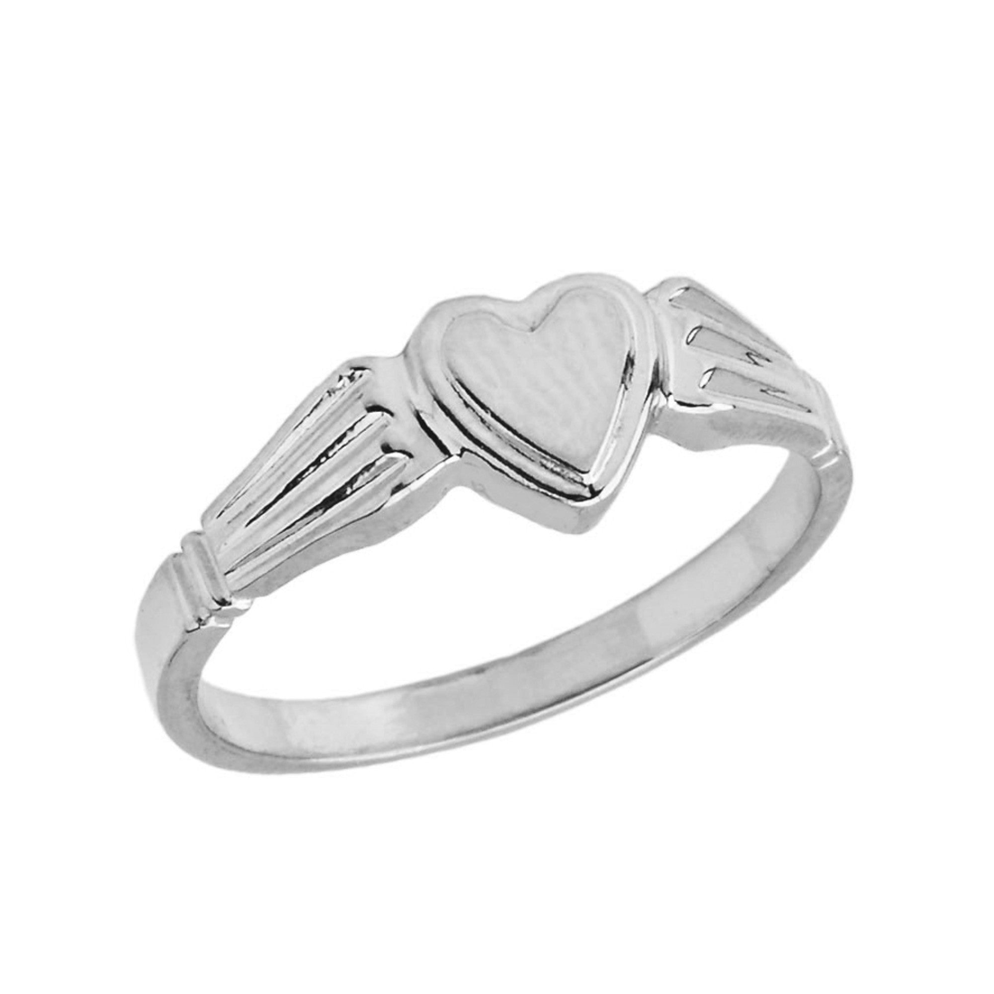 Gold Heart Signet Ring, view 3