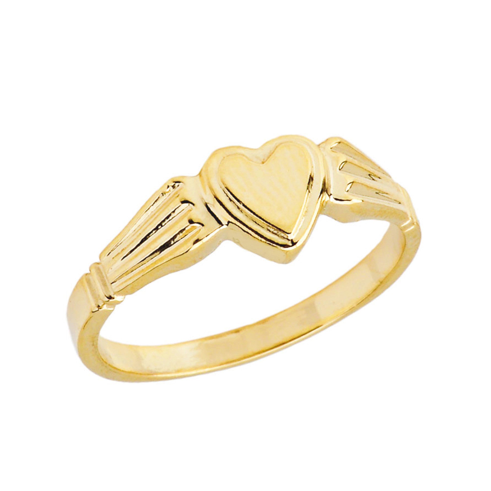 Gold Heart Signet Ring, view 4