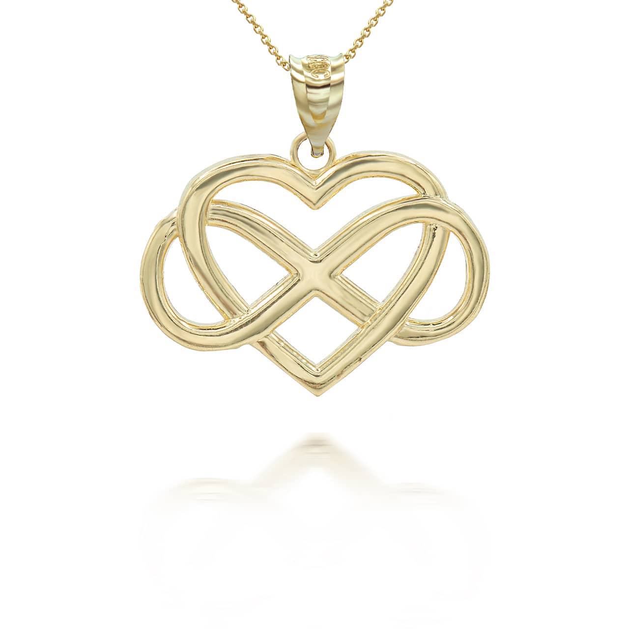 Gold Heart with Infinity Pendant Necklace, view 3