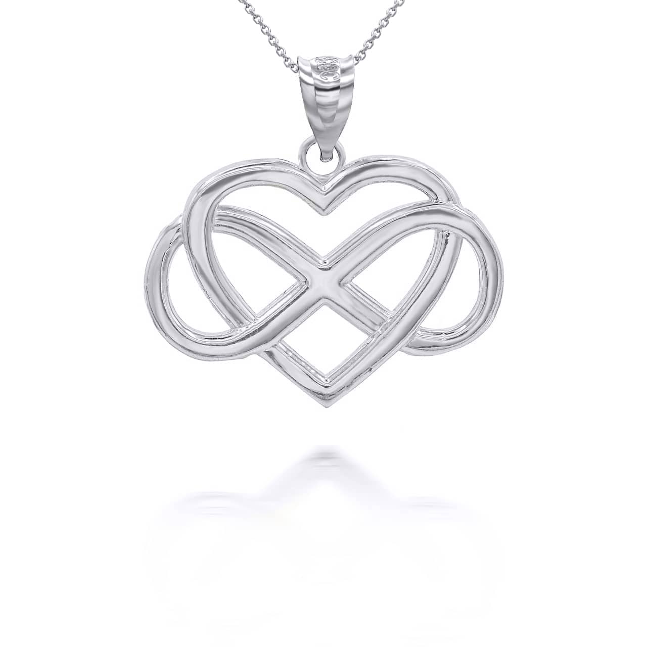 Gold Heart with Infinity Pendant Necklace, view 6