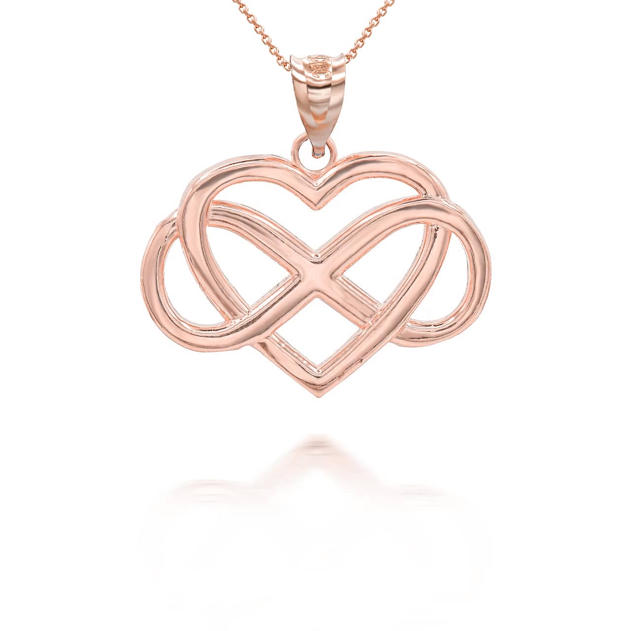 Gold Heart with Infinity Pendant Necklace, view 8