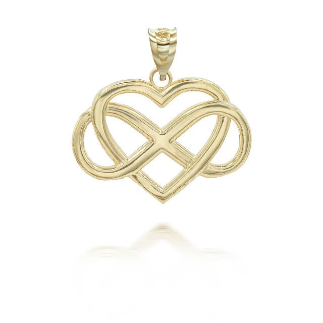 Gold Heart with Infinity Pendant Necklace, view 9