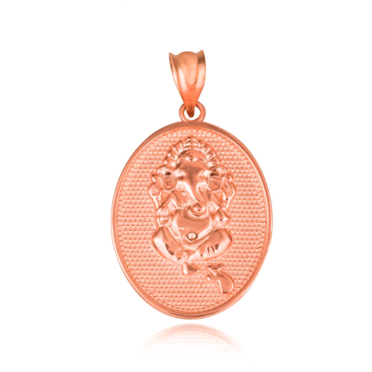 Gold Hindu Elephant God Ganesha Beaded Medallion Pendant Necklace, view 8