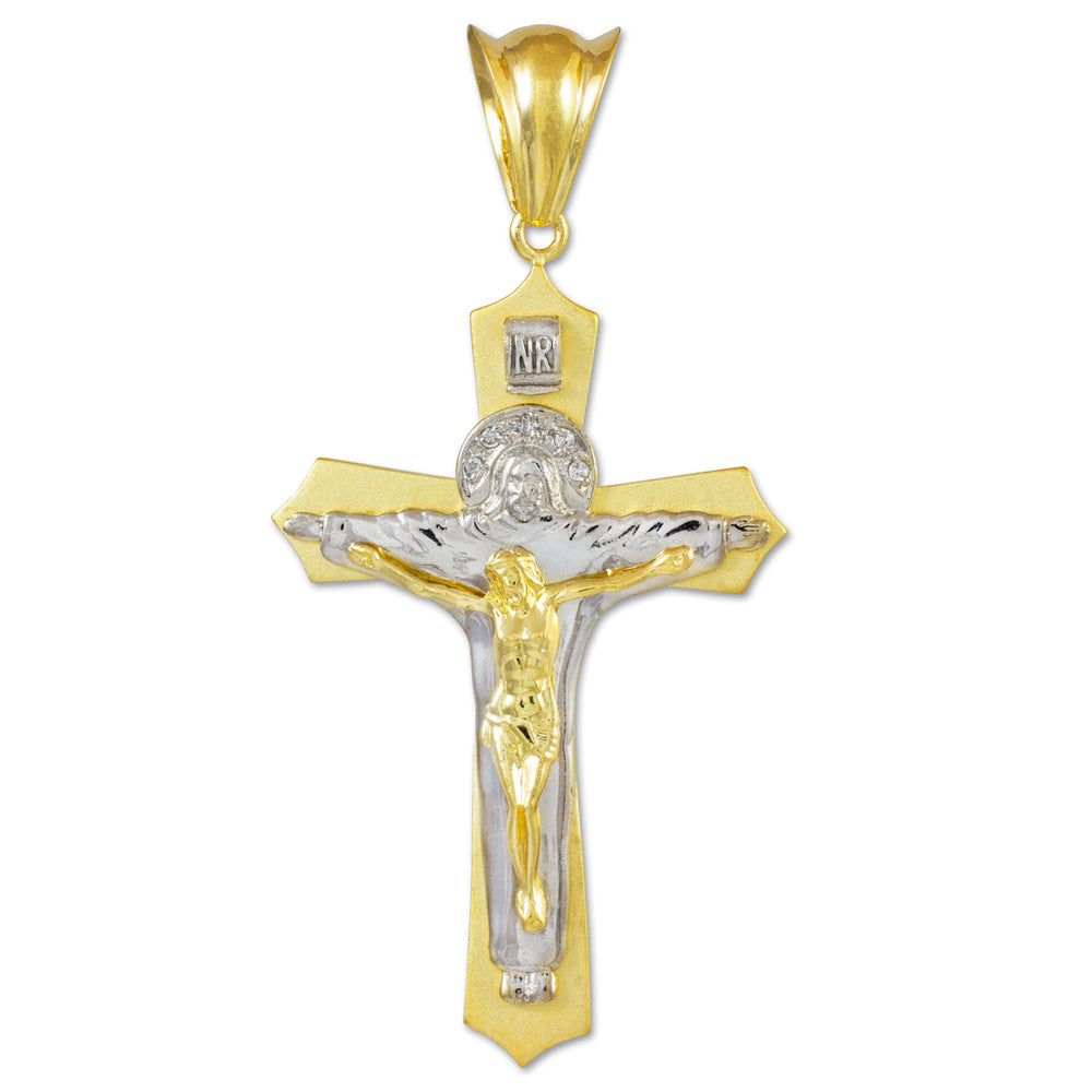 Gold Holy Trinity Crucifix Pendant