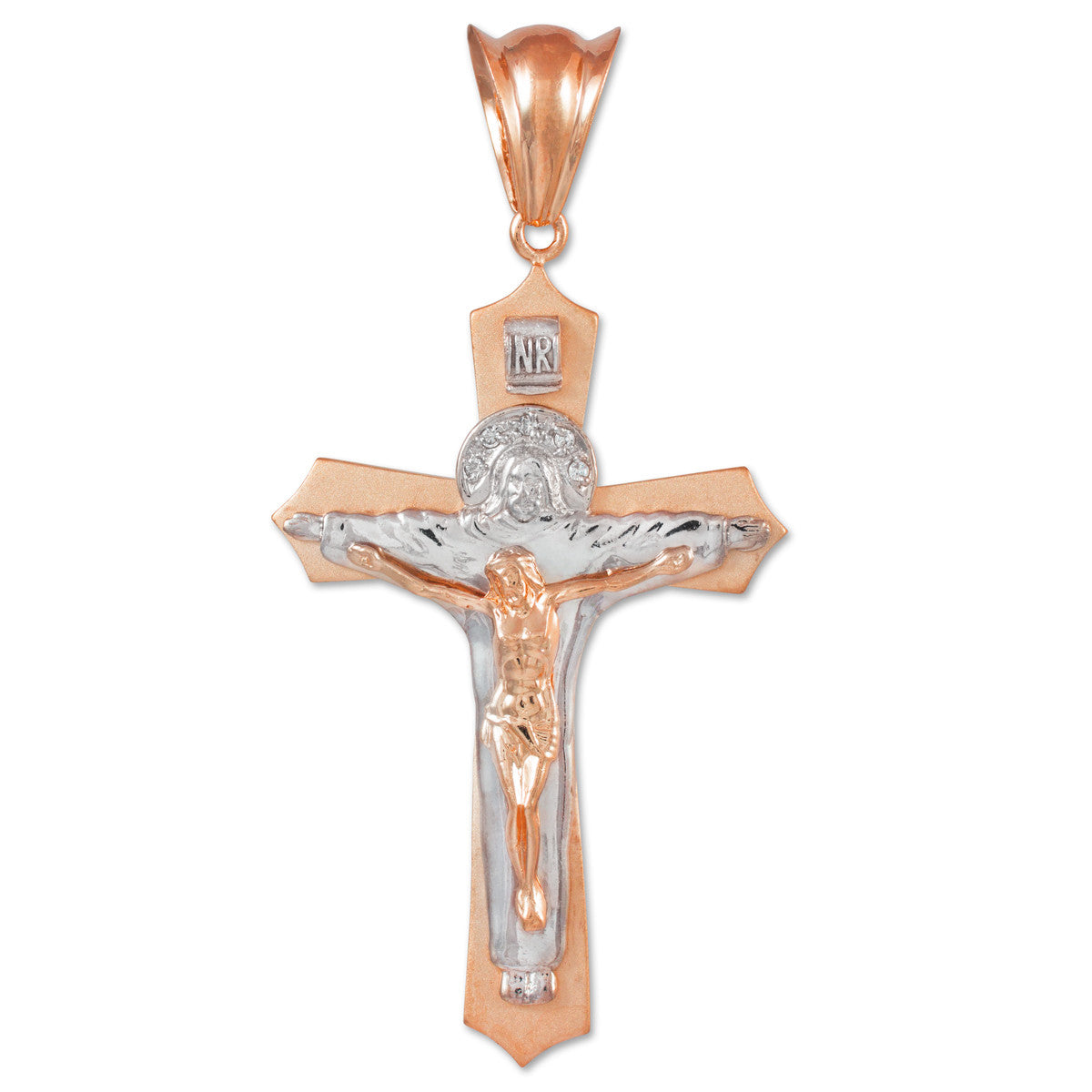 Gold Holy Trinity Crucifix Pendant, view 4