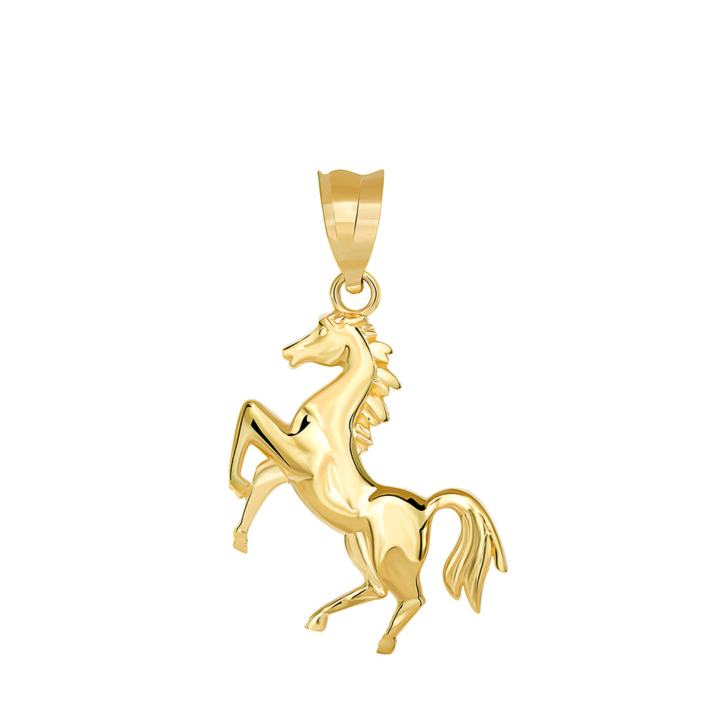 Gold Horse Stallion Pendant Necklace, view 2