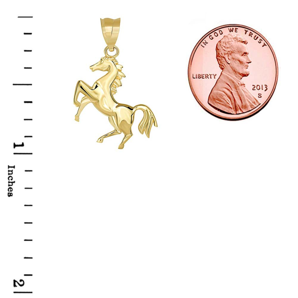 Gold Horse Stallion Pendant Necklace, view 3