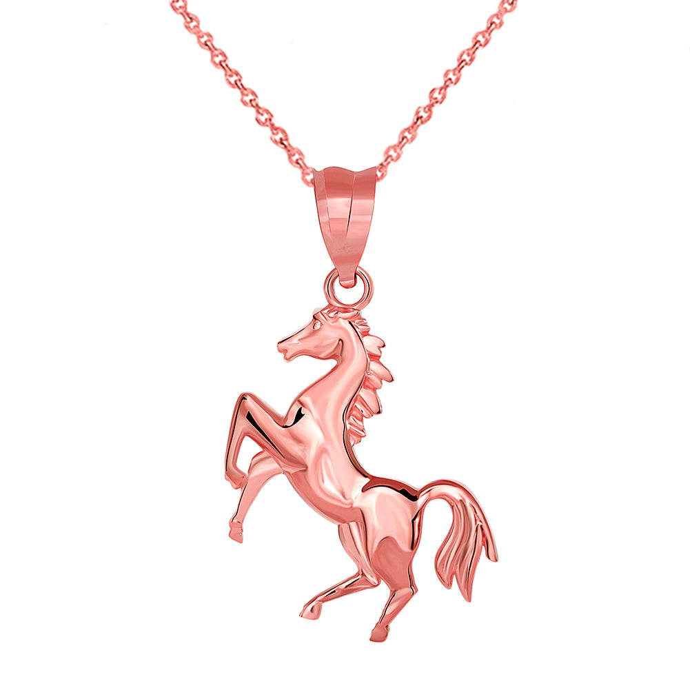 Gold Horse Stallion Pendant Necklace, view 4