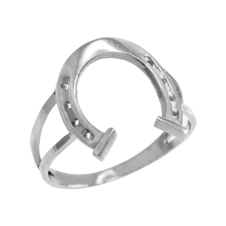 Gold Horseshoe Lucky Ring, view 2