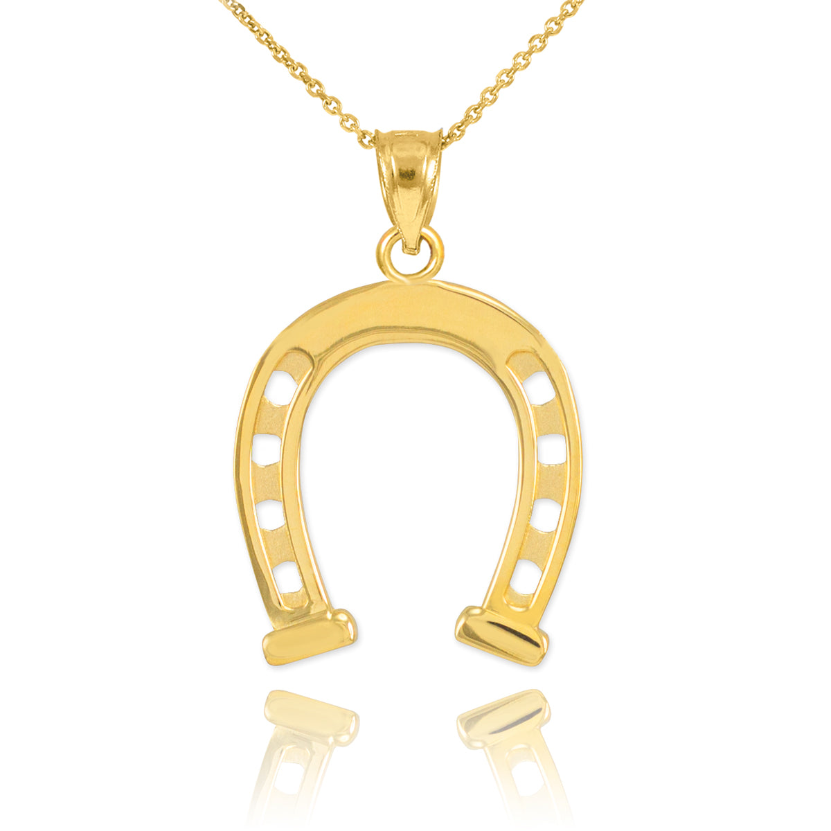 Gold Horseshoe Pendant Necklace