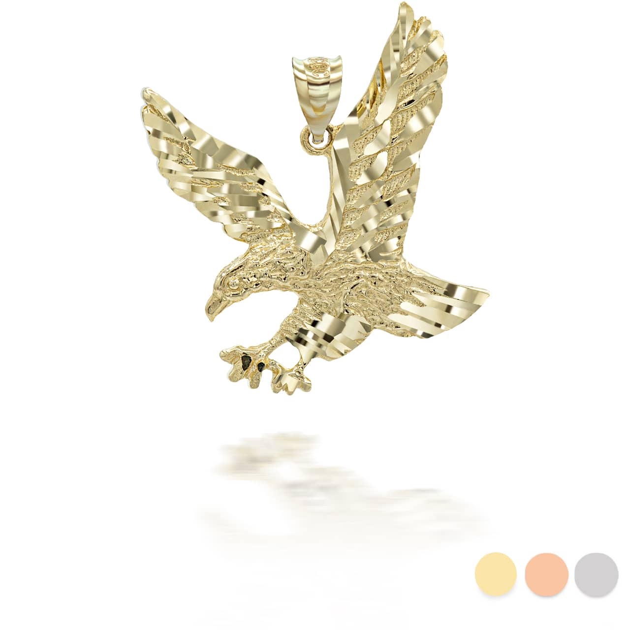 Gold Hunting Eagle Pendant Necklace